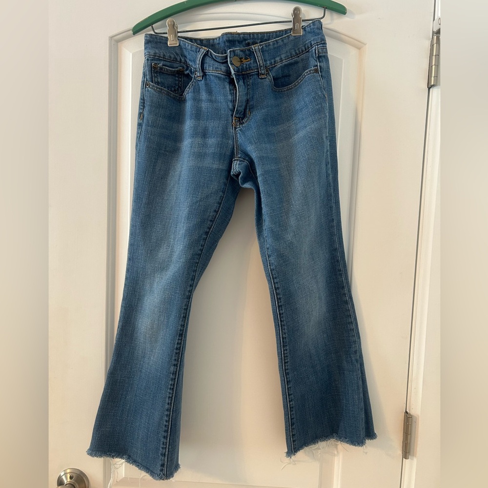 Women's GAP distressed hem crop Flared Jeans